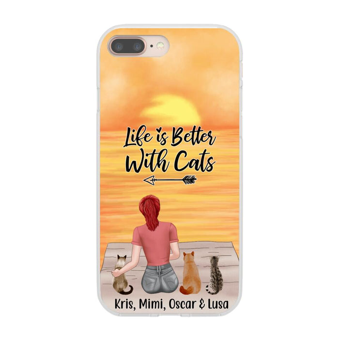 Life Is Better with Cats - Personalized Gifts for Cat - Custom Cat Mom Phone Case