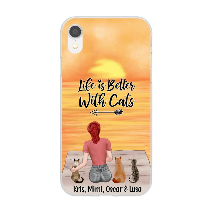 Life Is Better with Cats - Personalized Gifts for Cat - Custom Cat Mom Phone Case