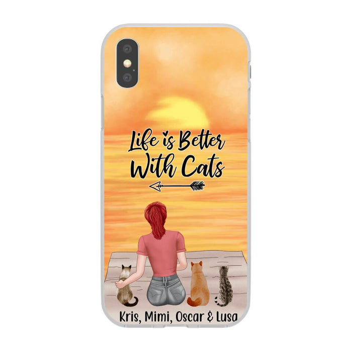 Life Is Better with Cats - Personalized Gifts for Cat - Custom Cat Mom Phone Case