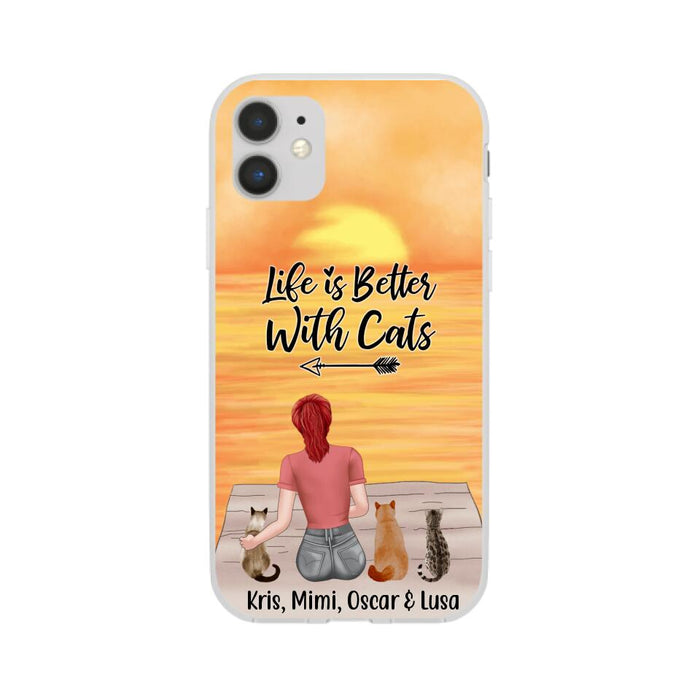 Life Is Better with Cats - Personalized Gifts for Cat - Custom Cat Mom Phone Case