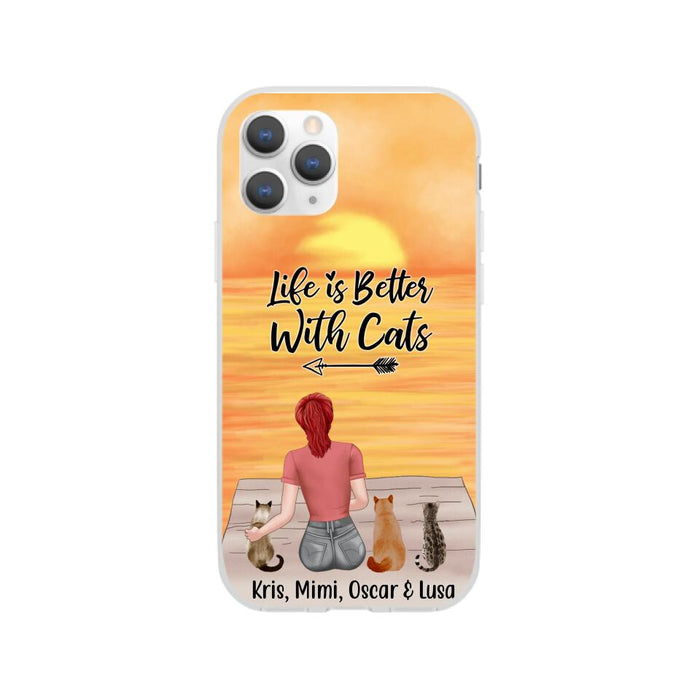 Life Is Better with Cats - Personalized Gifts for Cat - Custom Cat Mom Phone Case