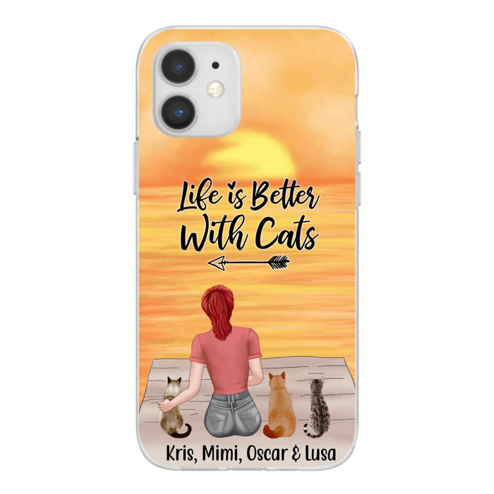 Life Is Better with Cats - Personalized Gifts for Cat - Custom Cat Mom Phone Case