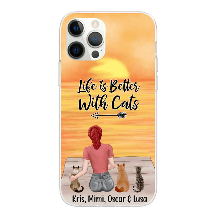 Life Is Better with Cats - Personalized Gifts for Cat - Custom Cat Mom Phone Case