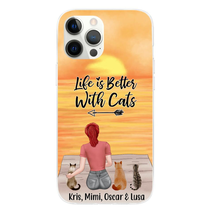 Life Is Better with Cats - Personalized Gifts for Cat - Custom Cat Mom Phone Case