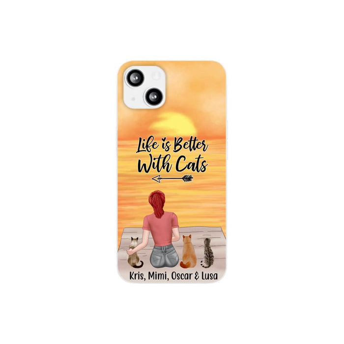 Life Is Better with Cats - Personalized Gifts for Cat - Custom Cat Mom Phone Case