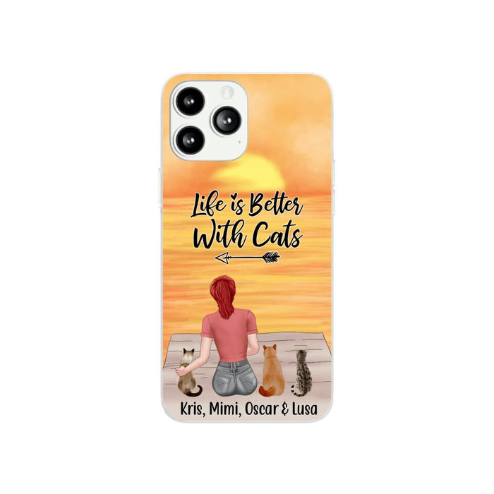 Life Is Better with Cats - Personalized Gifts for Cat - Custom Cat Mom Phone Case