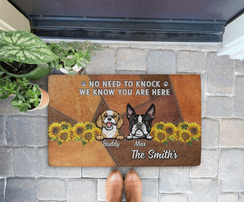 No Need to Knock, We Know You Are Here - Dog Personalized Gifts Custom Doormat for Dog Mom