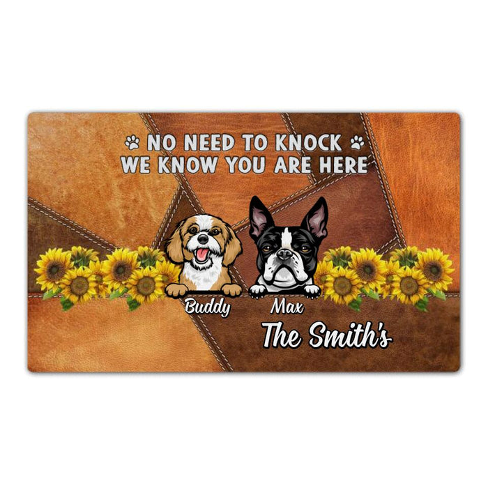 No Need to Knock, We Know You Are Here - Dog Personalized Gifts Custom Doormat for Dog Mom