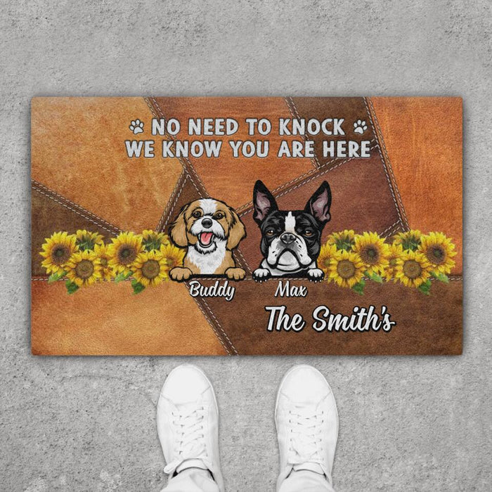 No Need to Knock, We Know You Are Here - Dog Personalized Gifts Custom Doormat for Dog Mom