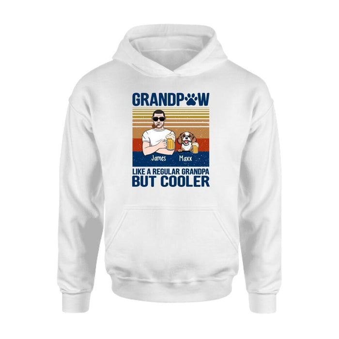 Like a Regular Grandpa but Cooler - Personalized Gifts Custom Dog Lovers Shirt for Dad, Dog Lovers