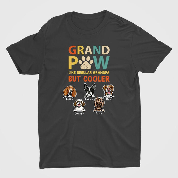 Like a Regular Grandpa but Cooler - Personalized Gifts Custom Dog Lovers Shirt for Dad, Dog Lovers