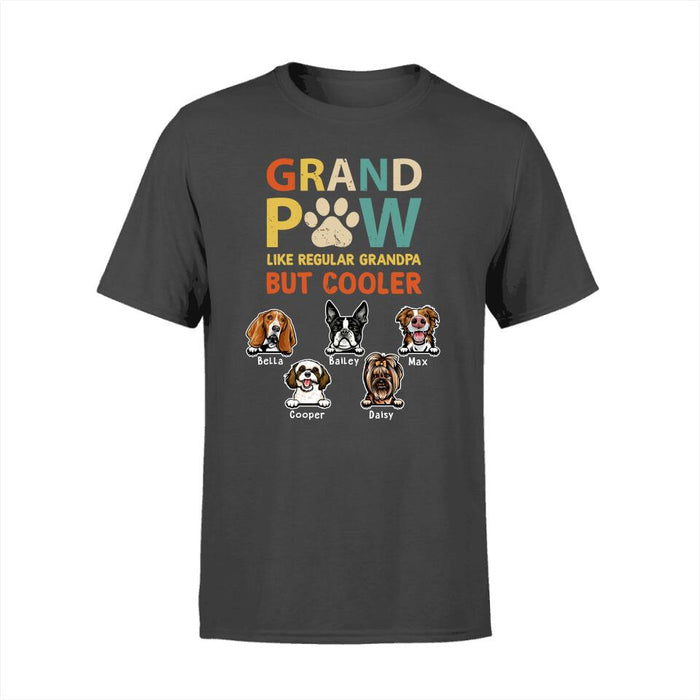 Like a Regular Grandpa but Cooler - Personalized Gifts Custom Dog Lovers Shirt for Dad, Dog Lovers