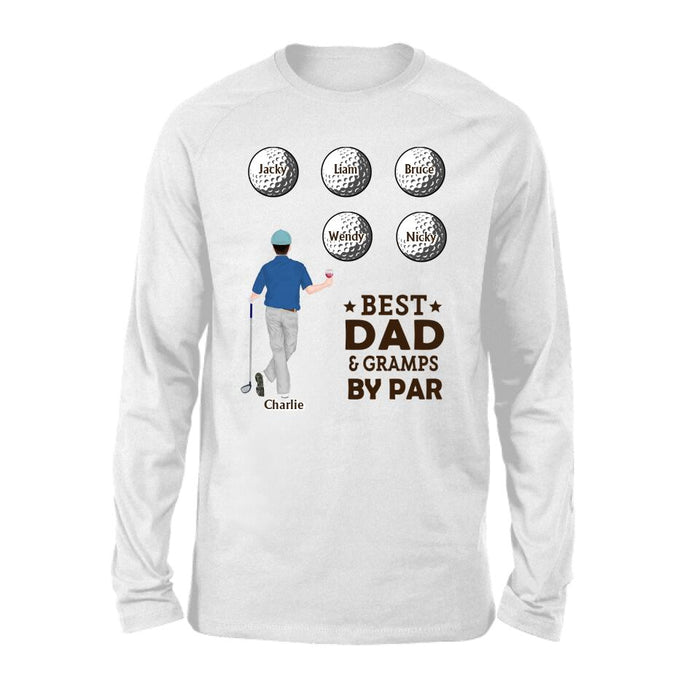 Best Dad by Par - Personalized Gifts Custom Golf Shirt for Dad, Golf Lovers