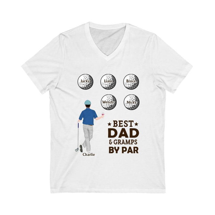 Best Dad by Par - Personalized Gifts Custom Golf Shirt for Dad, Golf Lovers