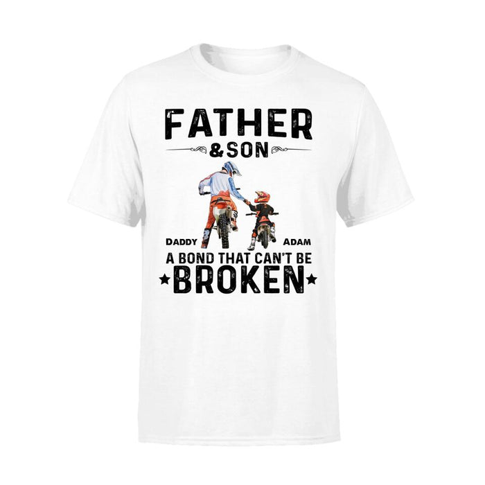 Dad and Son - Personalized Gifts Custom Motorcycle Shirt for Dad, Motorcycle Lovers