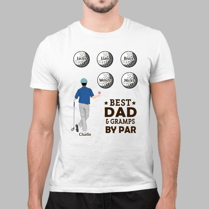 Best Dad by Par - Personalized Gifts Custom Golf Shirt for Dad, Golf Lovers