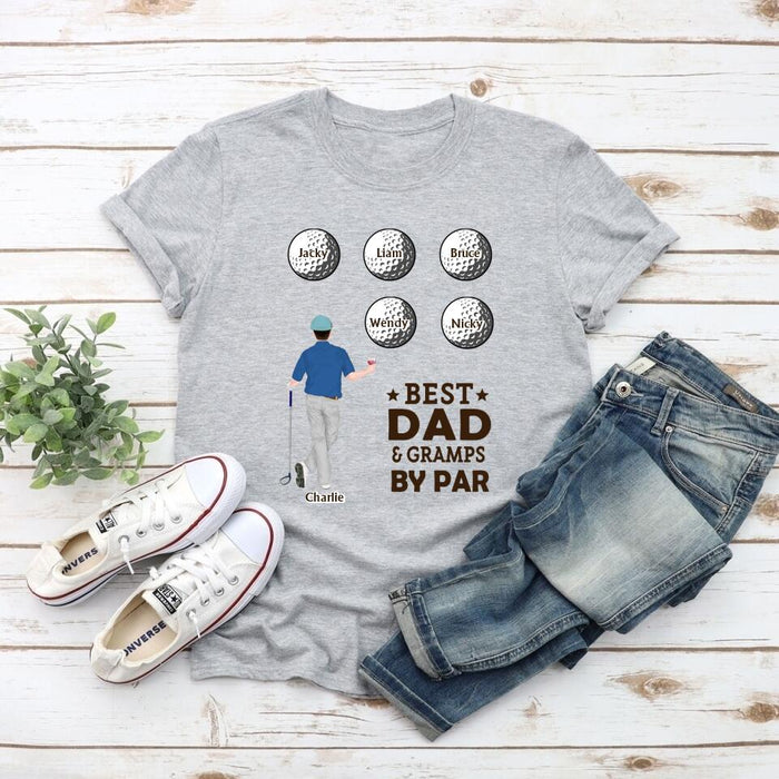 Best Dad by Par - Personalized Gifts Custom Golf Shirt for Dad, Golf Lovers