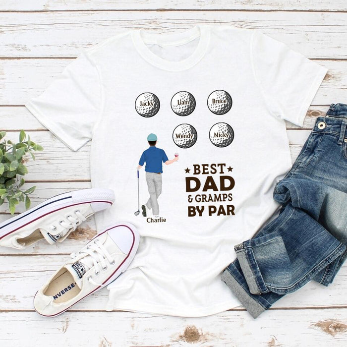 Best Dad by Par - Personalized Gifts Custom Golf Shirt for Dad, Golf Lovers