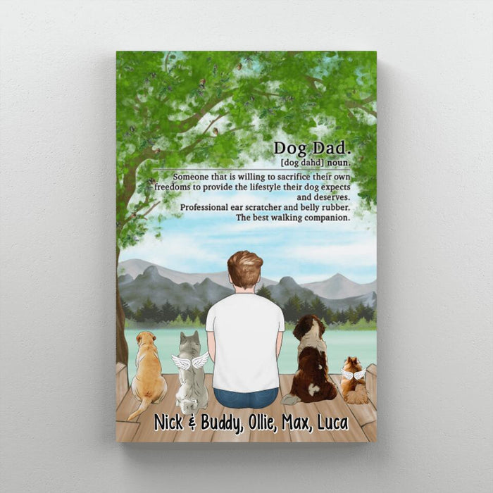 Dog and Dad - Personalized Gifts Custom Memorial Canvas for Dog Dad, Memorial Gifts