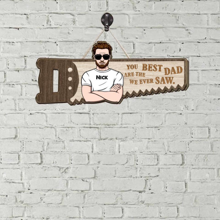 Best Dad Ever - Personalized Gifts Custom Door Sign for Dad