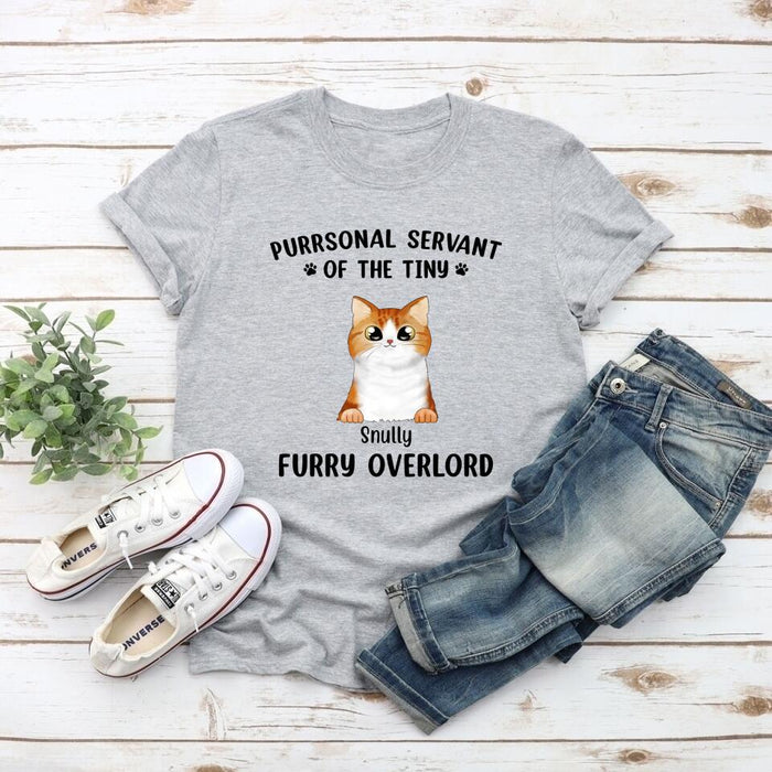 Purrsonal Servant Of The Tiny Furry Overlords - Personalized Shirt For Cat Lovers