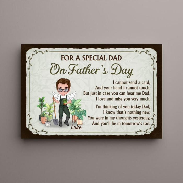 For a Special Dad - Personalized Gifts Custom Gardener Canvas for Dad, Gardeners Gifts, Memorial Gifts