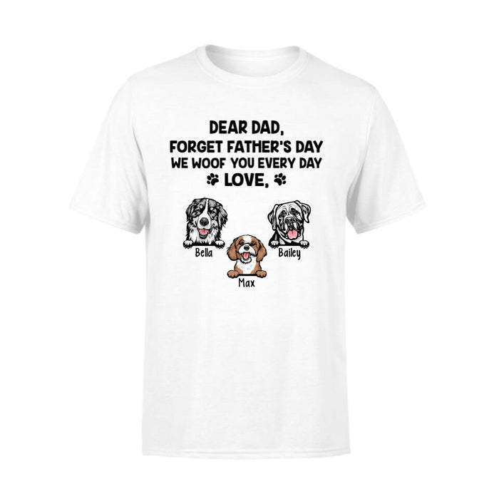 Dear Dad - Personalized Gifts Custom Dog Lovers Shirt for Dog Dad, Dog Lovers