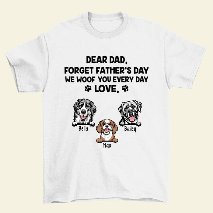 Dear Dad - Personalized Gifts Custom Dog Lovers Shirt for Dog Dad, Dog Lovers