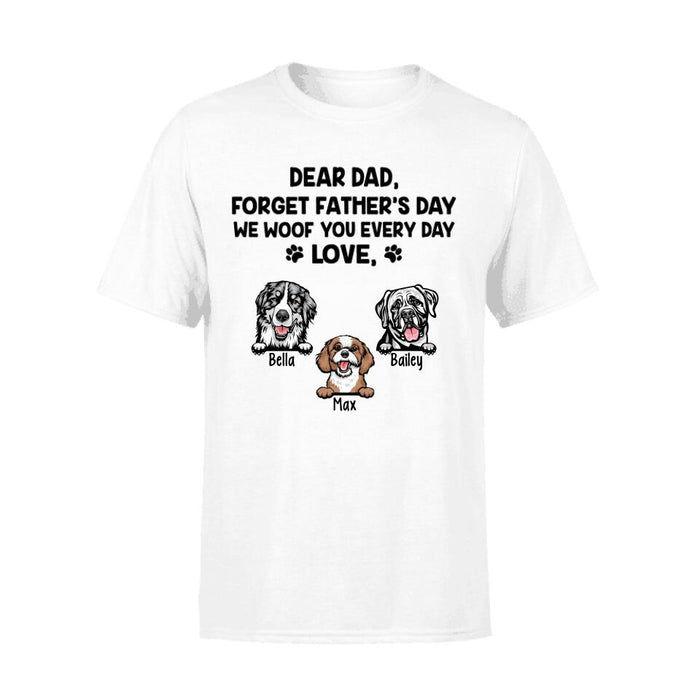 Dear Dad - Personalized Gifts Custom Dog Lovers Shirt for Dog Dad, Dog Lovers