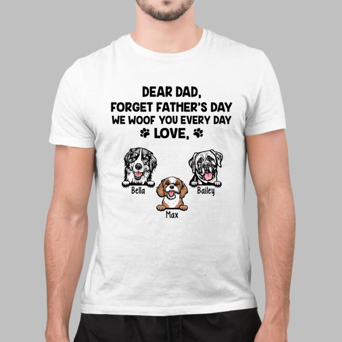 Dear Dad - Personalized Gifts Custom Dog Lovers Shirt for Dog Dad, Dog Lovers