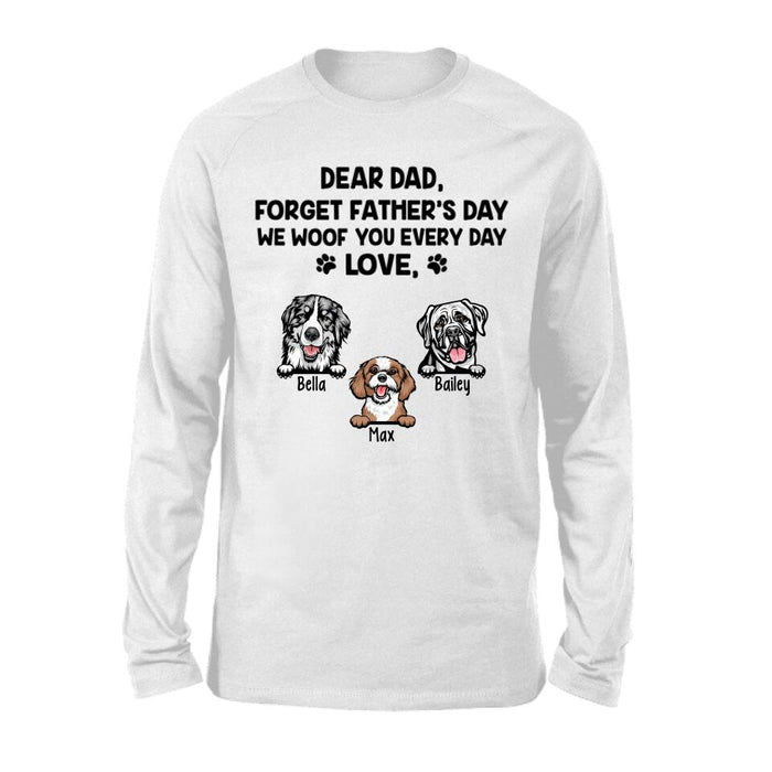 Dear Dad - Personalized Gifts Custom Dog Lovers Shirt for Dog Dad, Dog Lovers