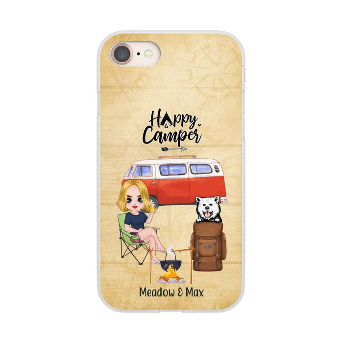 Happy Camper - Personalized Phone Case For Friends, Camping, Dog Lovers