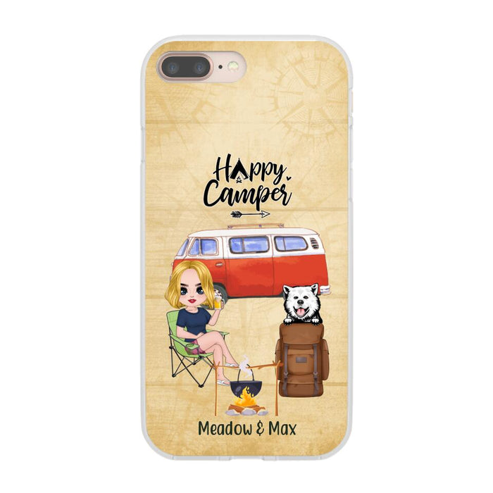 Happy Camper - Personalized Phone Case For Friends, Camping, Dog Lovers