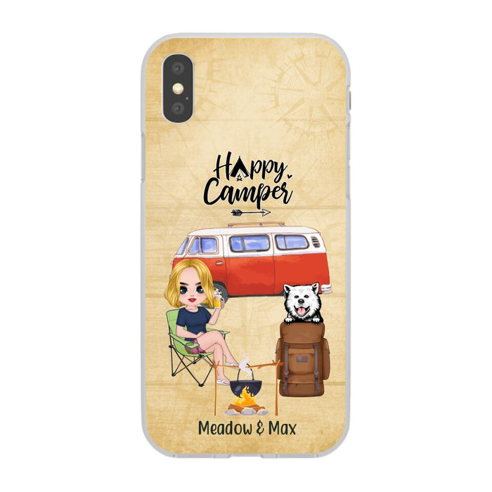 Happy Camper - Personalized Phone Case For Friends, Camping, Dog Lovers