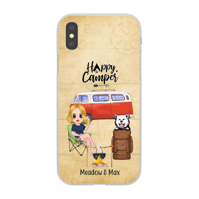 Happy Camper - Personalized Phone Case For Friends, Camping, Dog Lovers