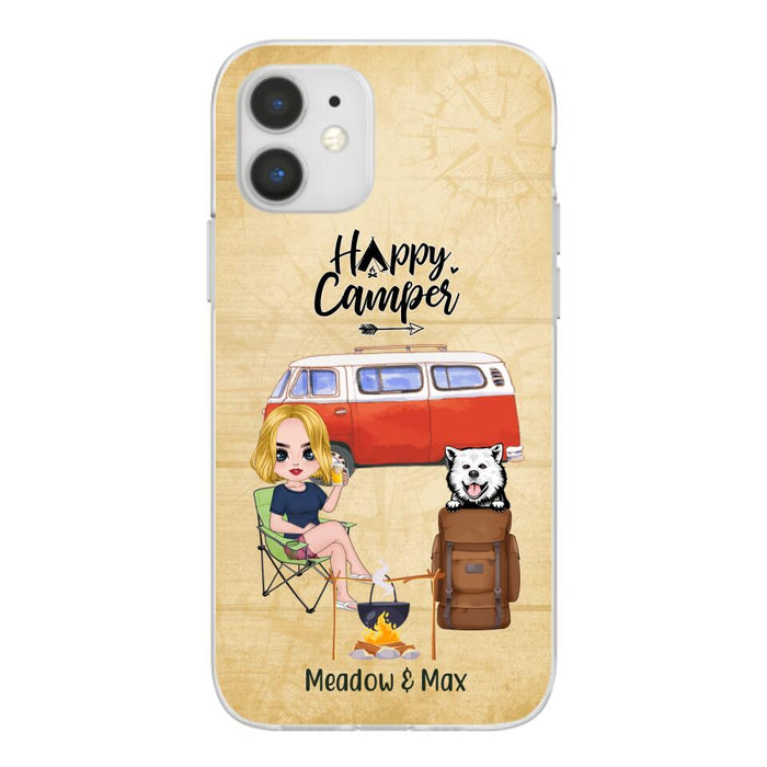 Happy Camper - Personalized Phone Case For Friends, Camping, Dog Lovers