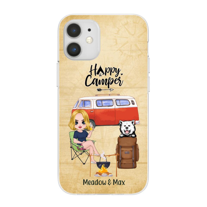 Happy Camper - Personalized Phone Case For Friends, Camping, Dog Lovers