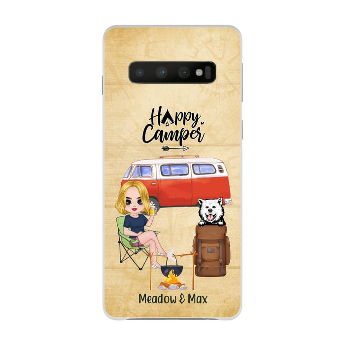 Happy Camper - Personalized Phone Case For Friends, Camping, Dog Lovers