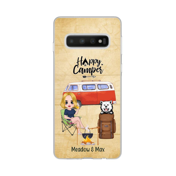 Happy Camper - Personalized Phone Case For Friends, Camping, Dog Lovers