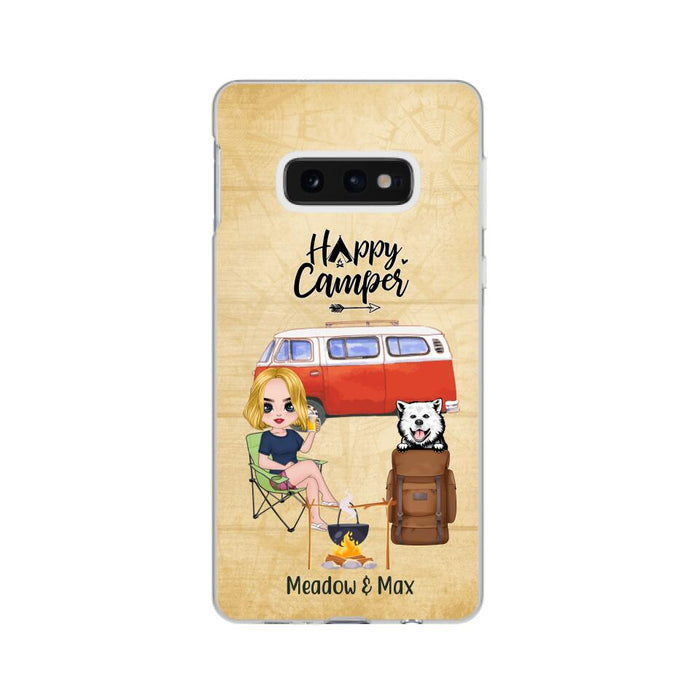 Happy Camper - Personalized Phone Case For Friends, Camping, Dog Lovers