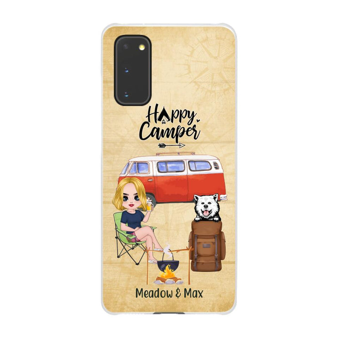 Happy Camper - Personalized Phone Case For Friends, Camping, Dog Lovers