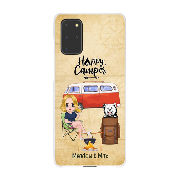 Happy Camper - Personalized Phone Case For Friends, Camping, Dog Lovers