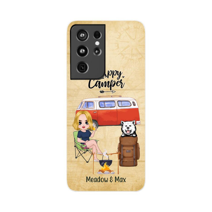 Happy Camper - Personalized Phone Case For Friends, Camping, Dog Lovers