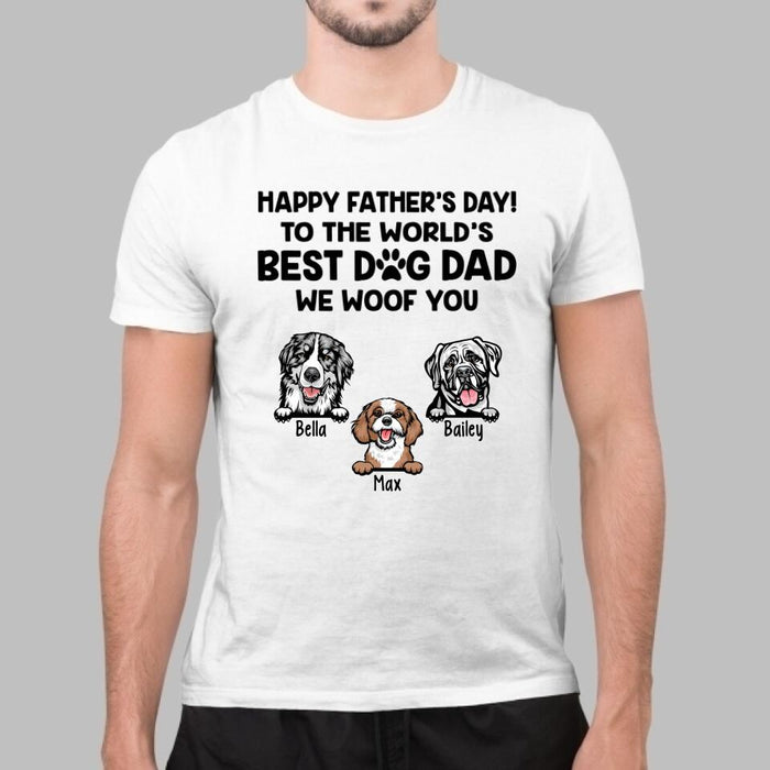 Happy Father's Day - Personalized Gifts Custom Dog Lovers Shirt for Dog Dad, Dog Lovers