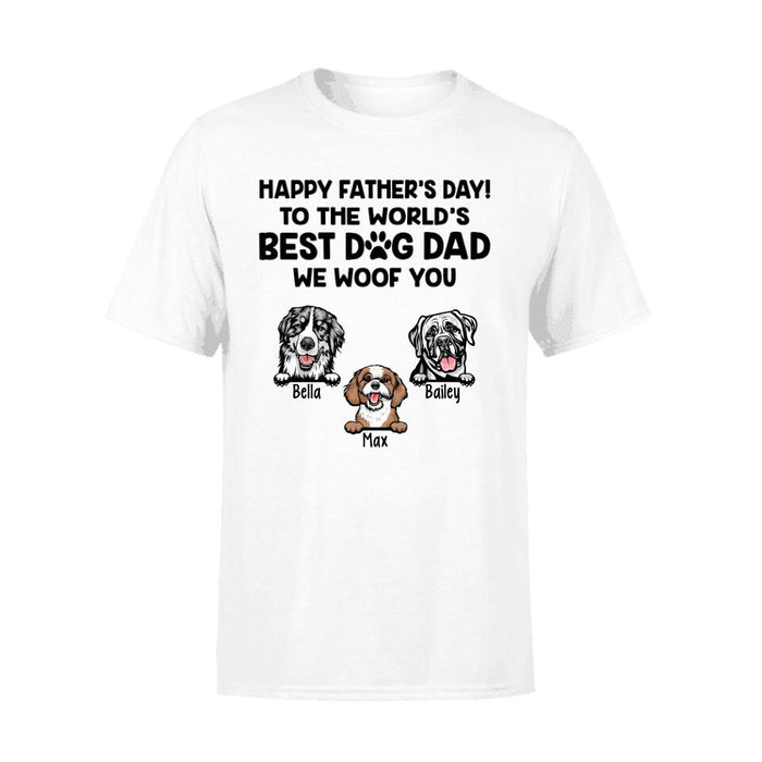 Happy Father's Day - Personalized Gifts Custom Dog Lovers Shirt for Dog Dad, Dog Lovers