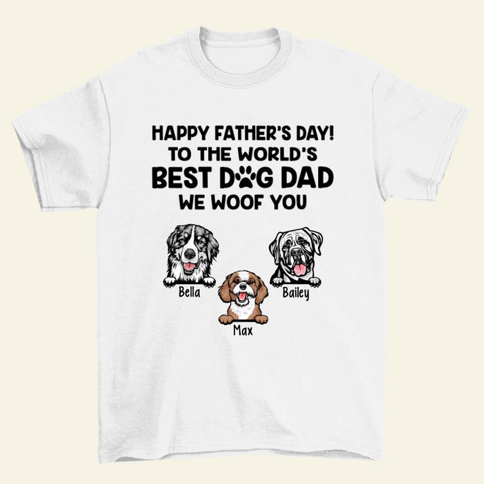 Happy Father's Day - Personalized Gifts Custom Dog Lovers Shirt for Dog Dad, Dog Lovers