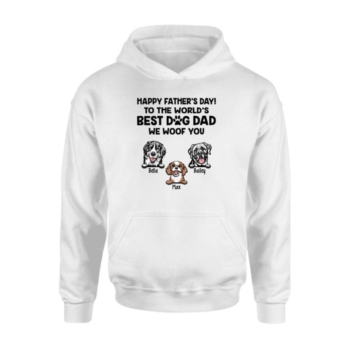 Happy Father's Day - Personalized Gifts Custom Dog Lovers Shirt for Dog Dad, Dog Lovers