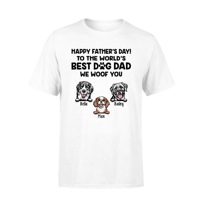 Happy Father's Day - Personalized Gifts Custom Dog Lovers Shirt for Dog Dad, Dog Lovers