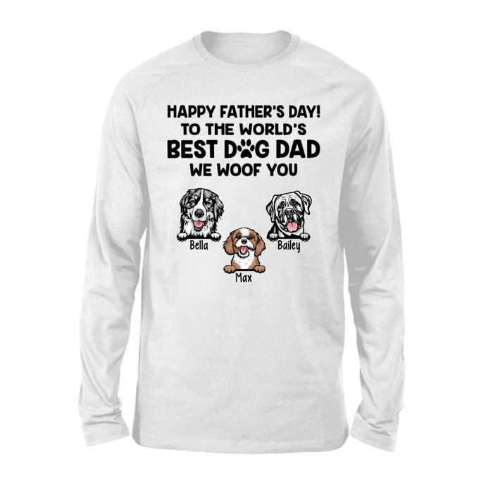 Happy Father's Day - Personalized Gifts Custom Dog Lovers Shirt for Dog Dad, Dog Lovers