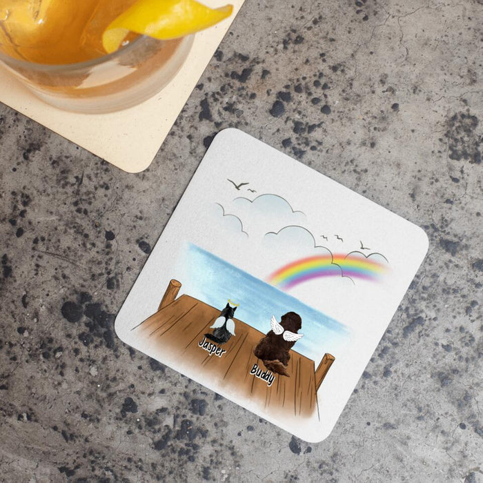 Pet Sitting Rainbow Bridge Pet Memorial - Personalized Coasters For Dog Cat Lovers